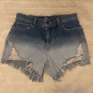 Ombré Fade High Waisted Jean Shorts